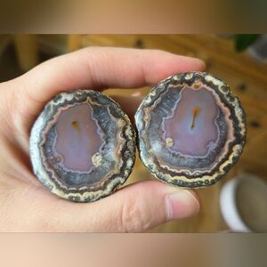Chinese Fighting Blood Warring States Agate Pair Polished